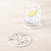 可愛らしいピンクと白の花 コースター (側面)