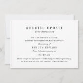 可愛らしいピンクのハートの結婚式延期のお知らせ セーブザデート (裏面)