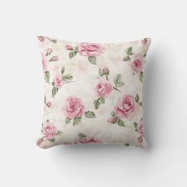 可愛らしいピンクのバラの花のブライズシャワー クッション