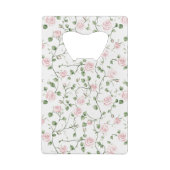 可愛らしいピンクのバラの花の花嫁のシャワー クレジットカード栓抜き (裏面)