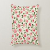可愛らしいピンクのバラの花 アクセントクッション (正面(垂直))