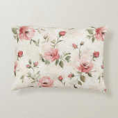 可愛らしいピンクのバラの花 アクセントクッション (裏面)