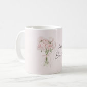 可愛らしいピンクのバラの花 コーヒーマグカップ (正面左)