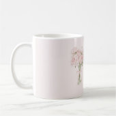 可愛らしいピンクのバラの花 コーヒーマグカップ (左)