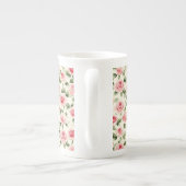 可愛らしいピンクのバラの花 ボーンチャイナマグカップ (裏面)