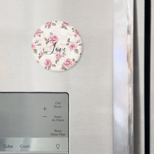 可愛らしいピンクのバラ ロマンティックな愛 マグネット (インサイチュ (冷蔵庫))