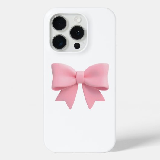 可愛らしいピンクのリボンのスマホケース | ソフトガール Case-Mate iPhoneケース (裏面)