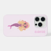 可愛らしいピンクの人魚 iPhoneケース (裏面横)