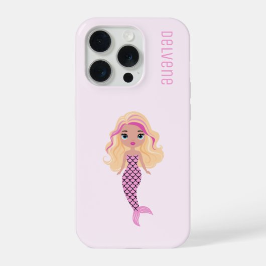 可愛らしいピンクの人魚 iPhoneケース (裏面)