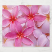 可愛らしいピンクの夏の花 スパークリングワインラベル (シングルラベル)
