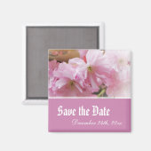 可愛らしいピンクの桜の結婚式延期のお知らせ マグネット (正面/裏面)