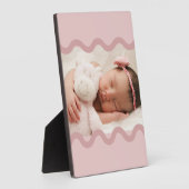 可愛らしいピンクの波状5x7フォトプラーク フォトプラーク (側面)