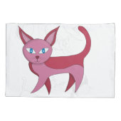 可愛らしいピンクの猫と子猫のドードルデュベットカバー 枕カバー (裏面)