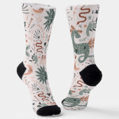 可愛らしいピンクの背景美しい柄かわいい ソックス (傾斜あり)