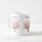 可愛らしいピンクの芍薬の花束 コーヒーマグカップ (正面左)