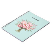 可愛らしいピンクの芍薬の花束 ノートブック (左側)