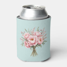 可愛らしいピンクの芍薬の花束 缶クーラー