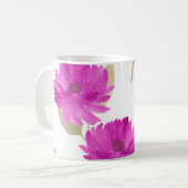 可愛らしいピンクの花マグカップ コーヒーマグカップ (正面左)