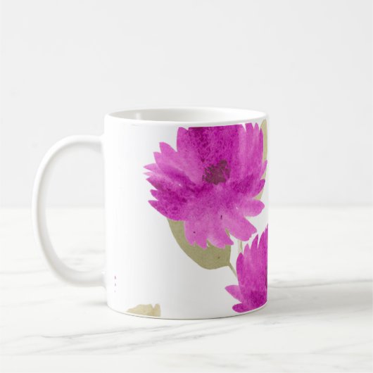 可愛らしいピンクの花マグカップ コーヒーマグカップ (左)