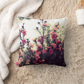 可愛らしいピンクの花畑 クッション (ブランケット)