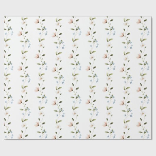 可愛らしいピンクの花 ラッピングペーパー (フラット)