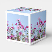 可愛らしいピンクの草原の花 フェイバーボックス (裏面サイド)