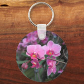 可愛らしいピンクの蘭の花 キーホルダー (正面)
