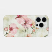 可愛らしいピンクの蘭 iPhoneケース (裏面横)