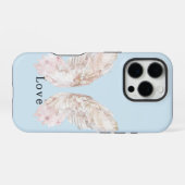 可愛らしいピンクの蝶の羽 iPhoneケース (裏面横)
