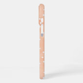 可愛らしいピーチ白ドット蝶々 iPhoneケース (左側面)
