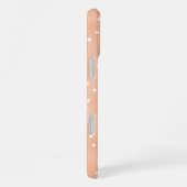 可愛らしいピーチ白ドット蝶々 iPhoneケース (右側面)