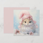 可愛らしいフワフワのバニークリスマスカード シーズンカード (正面/裏面)