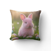 可愛らしいフワフワのピンクバニー&イースターエッグ