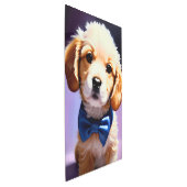 可愛らしいフワフワの子犬wかわいいブルーボウタイポートレート メタルプリント (3/4)