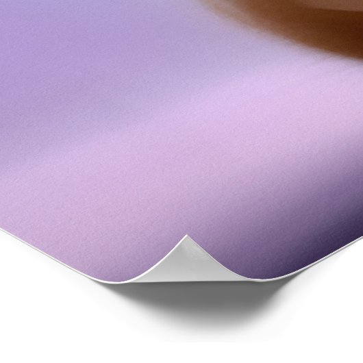 可愛らしいフワフワの子犬w可愛いブルーボウタイ ポスター (角)