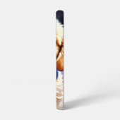 可愛らしいフワフワの子犬w可愛いブルーボウタイ samsung galaxyケース (左側面)