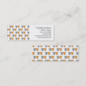 可愛らしいフワフワ子猫イラストレーションキャットアート スキニー名刺 (正面/裏面)