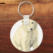 可愛らしいホッキョクグマ キーホルダー (正面)