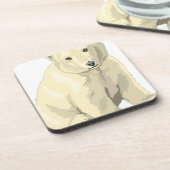 可愛らしいホッキョクグマ コースター (左側)