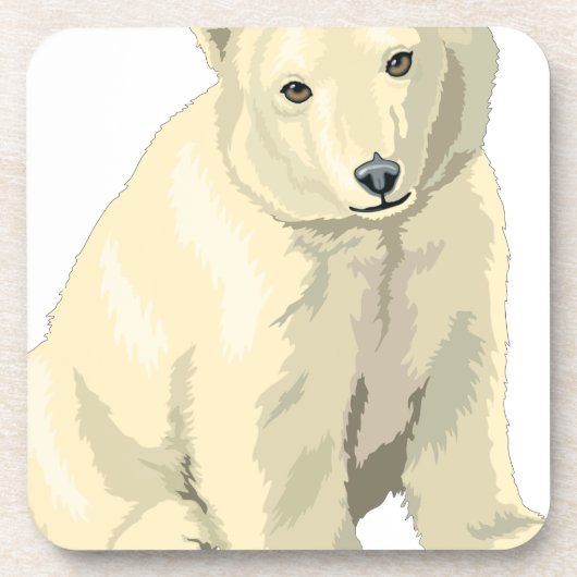 可愛らしいホッキョクグマ コースター (正面)