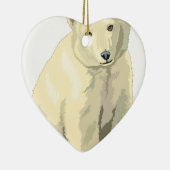 可愛らしいホッキョクグマ セラミックオーナメント (右)