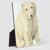 可愛らしいホッキョクグマ フォトプラーク (側面)