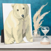 可愛らしいホッキョクグマ フォトプラーク (側面)