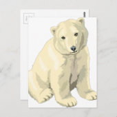 可愛らしいホッキョクグマ ポストカード (正面/裏面)