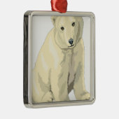 可愛らしいホッキョクグマ メタルオーナメント (右)