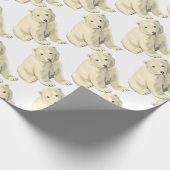 可愛らしいホッキョクグマ ラッピングペーパー (角)