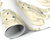 可愛らしいホッキョクグマ ラッピングペーパー (ロールコーナー)