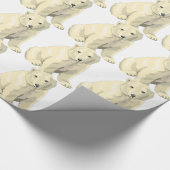 可愛らしいホッキョクグマ ラッピングペーパー (角)