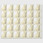 可愛らしいホッキョクグマ ラッピングペーパー (フラット)