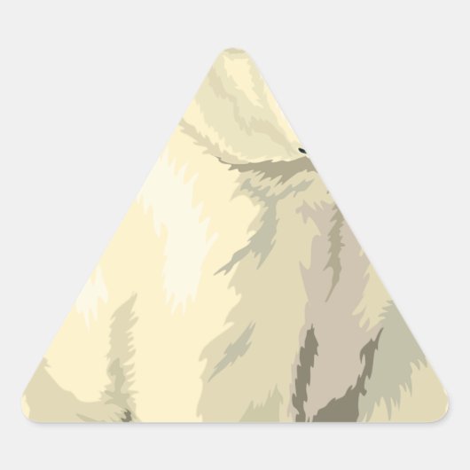 可愛らしいホッキョクグマ 三角形シール (正面)